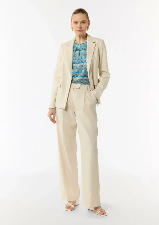 Bedruckte Satinbluse mit Faltendetail