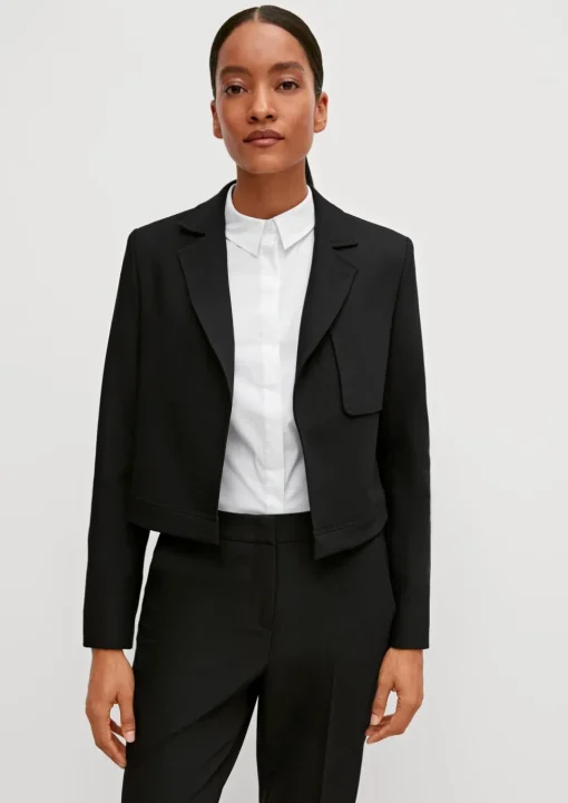 Blazer mit Fischgrat-Muster