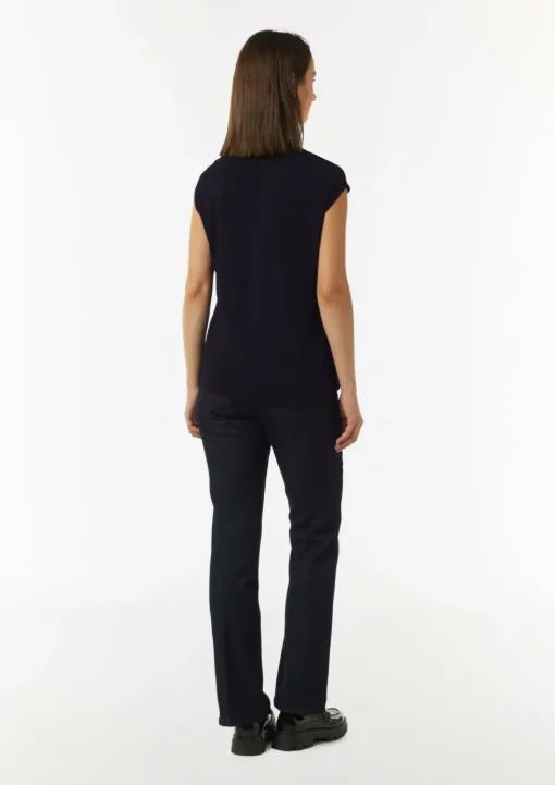 Blusenshirt mit Tunika-Ausschnitt und Satinblende