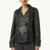 Caban-Jacke aus weichem Leder