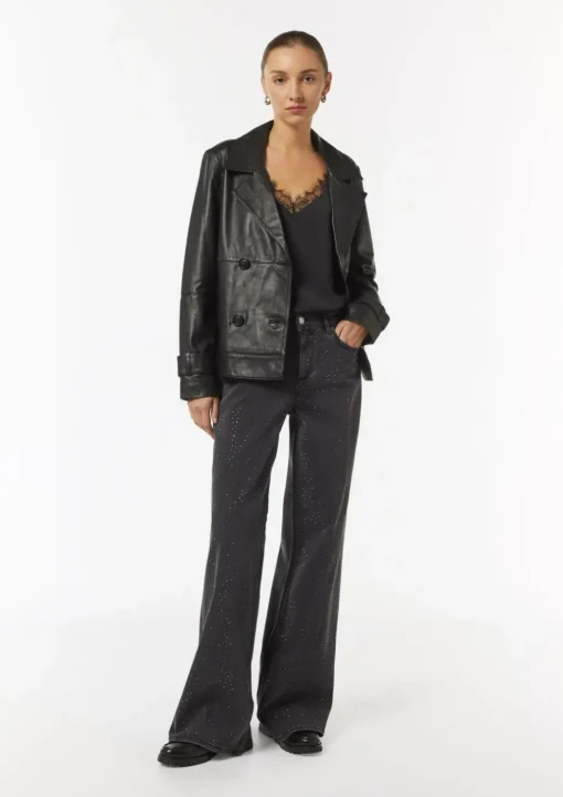 Caban-Jacke aus weichem Leder