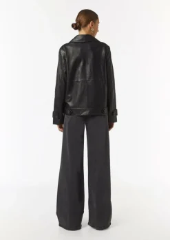 Caban-Jacke aus weichem Leder