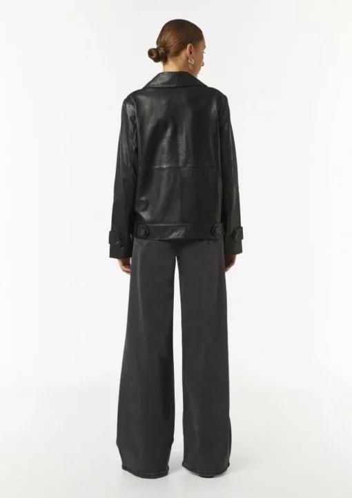 Caban-Jacke aus weichem Leder