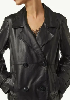 Caban-Jacke aus weichem Leder