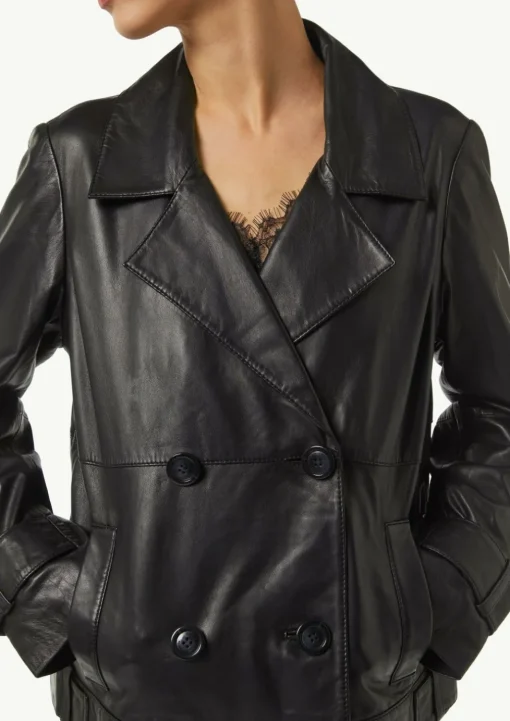 Caban-Jacke aus weichem Leder