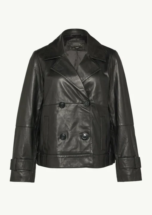 Caban-Jacke aus weichem Leder