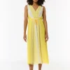 Chiffon-Kleid mit elastischer Taille und Bindeband