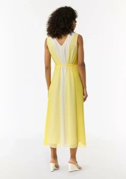 Chiffon-Kleid mit elastischer Taille und Bindeband