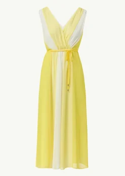 Chiffon-Kleid mit elastischer Taille und Bindeband