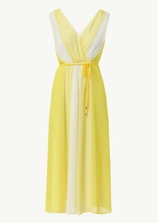 Chiffon-Kleid mit elastischer Taille und Bindeband