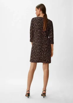 Crêpe-Kleid mit Allover-Print