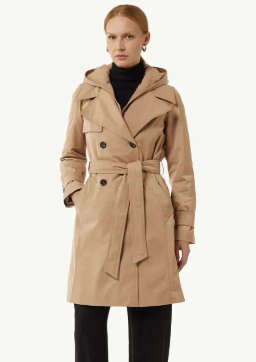 Doppelreihiger Trenchcoat mit gestepptem Innenfutter