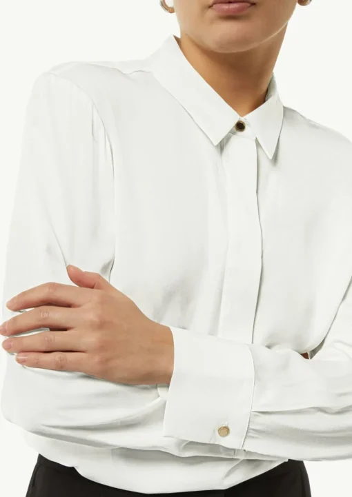 Elegante Satin-Bluse mit verdeckter Knopfleiste