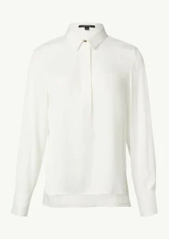 Elegante Satin-Bluse mit verdeckter Knopfleiste
