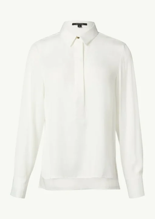 Elegante Satin-Bluse mit verdeckter Knopfleiste