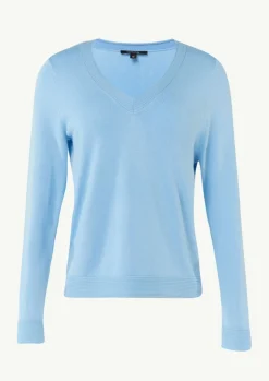 Feinstrickpullover mit V-Ausschnitt