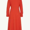 Fließendes Crepe-Kleid mit V-Ausschnitt