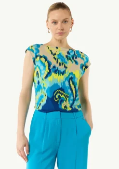 Fließendes Jersey-Shirt mit All-over-Print