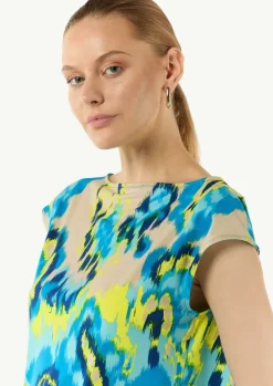Fließendes Jersey-Shirt mit All-over-Print
