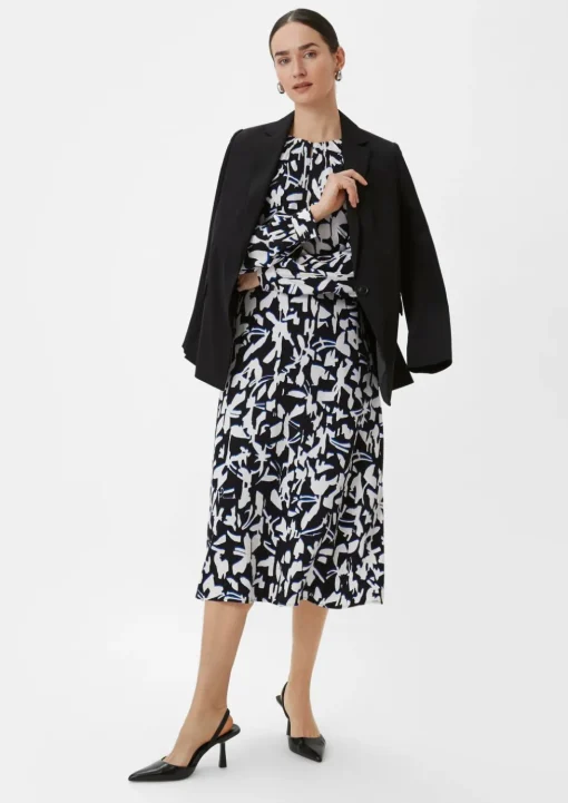 Fließendes Maxikleid mit All-over-Print