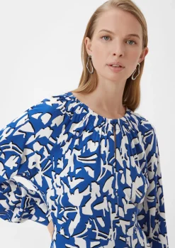 Fließendes Maxikleid mit All-over-Print