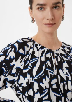 Fließendes Maxikleid mit All-over-Print