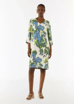 Gemustertes Kleid mit Eingrifftaschen