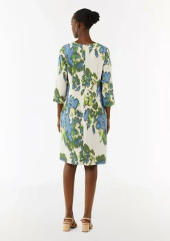Gemustertes Kleid mit Eingrifftaschen