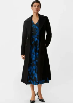 Gemustertes Midikleid aus Crêpe