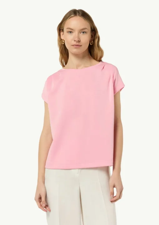 Gerafftes T-Shirt aus Scuba