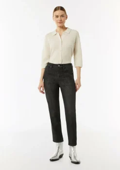 Jeans-Hose mit Lurex-Garn-Effekt