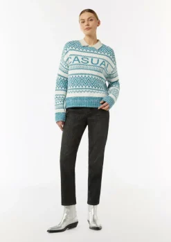 Jeans-Hose mit Lurex-Garn-Effekt