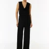 Jersey-Jumpsuit mit Wasserfall-Ausschnitt