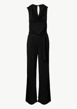 Jersey-Jumpsuit mit Wasserfall-Ausschnitt