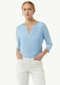 Jersey-Shirt im Farbricmix mit 3/4-Ärmeln
