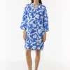 Kleid mit Tunika-Ausschnitt und All-over-Print