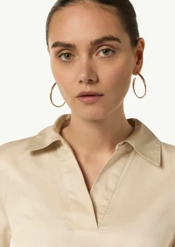 Kleid mit Tunika-Ausschnitt und Hemdkragen