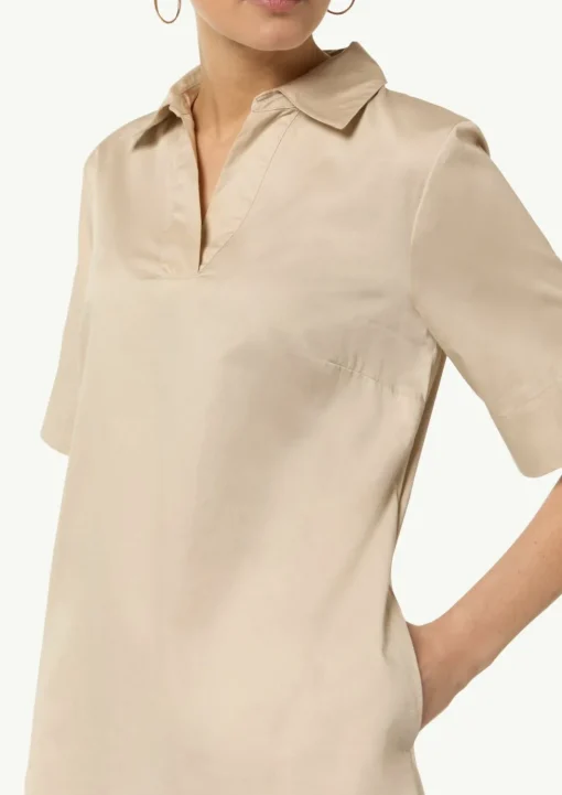 Kleid mit Tunika-Ausschnitt und Hemdkragen