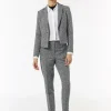 Knöchellange Jacquard-Hose mit Herringbone-Muster