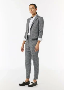 Knöchellange Jacquard-Hose mit Herringbone-Muster