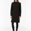 Kurzes Jerseykleid mit Hahnentrittmuster