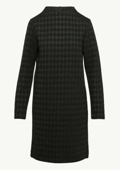Kurzes Jerseykleid mit Hahnentrittmuster