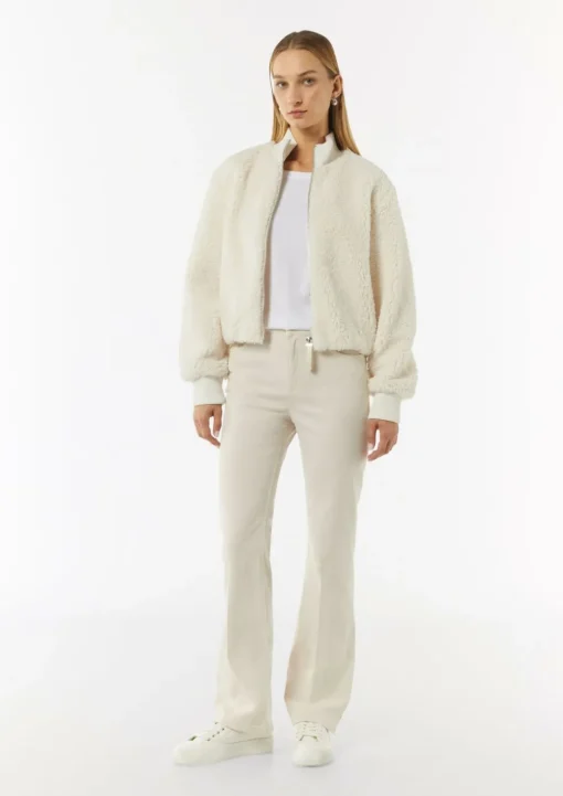 Kuscheliger Teddy-Blouson mit Rippbündchen