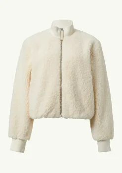 Kuscheliger Teddy-Blouson mit Rippbündchen