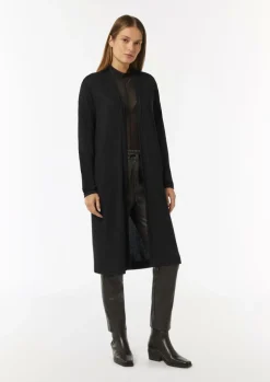 Langer Jersey-Cardigan mit Metallic-Effekt