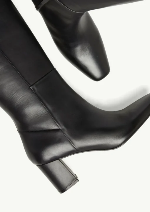 Lederstiefel mit Blockabsatz