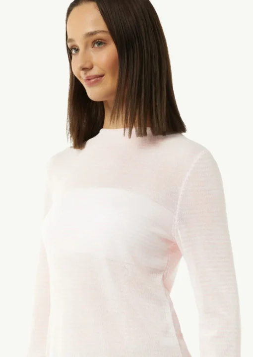 Leichter Strickpullover mit angedeutetem Stehkragen