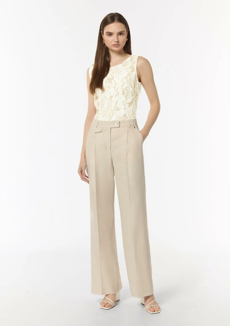 Leinen-Mix-Hose mit Eingrifftaschen