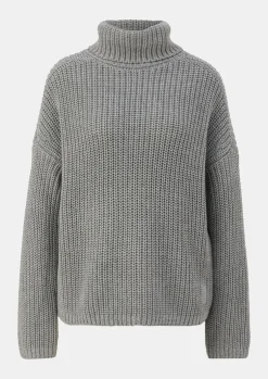 Lockerer Strickpullover mit Rollkragen