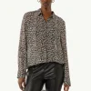 Longbluse aus Chiffon mit Leo-Print